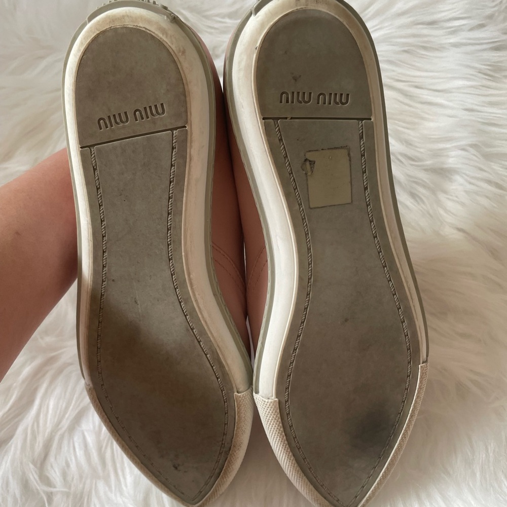 MIU MIU Light Pink Sneakers Metal ToeCaps Sz 39 Excellent Condition! - Picture 10 of 11